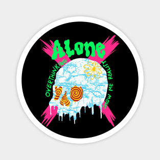 alone skull Magnet